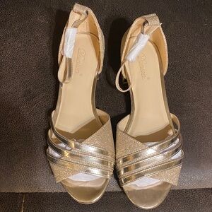 a.n.a Gold Glitter Flats